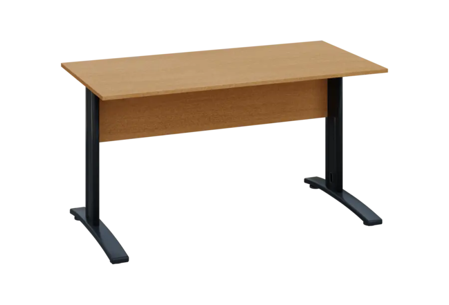 EPK 27 - 14 stůl kancelářský, kovová podnož černá, deska 25 mm, široký 1400 mm, buk Royal